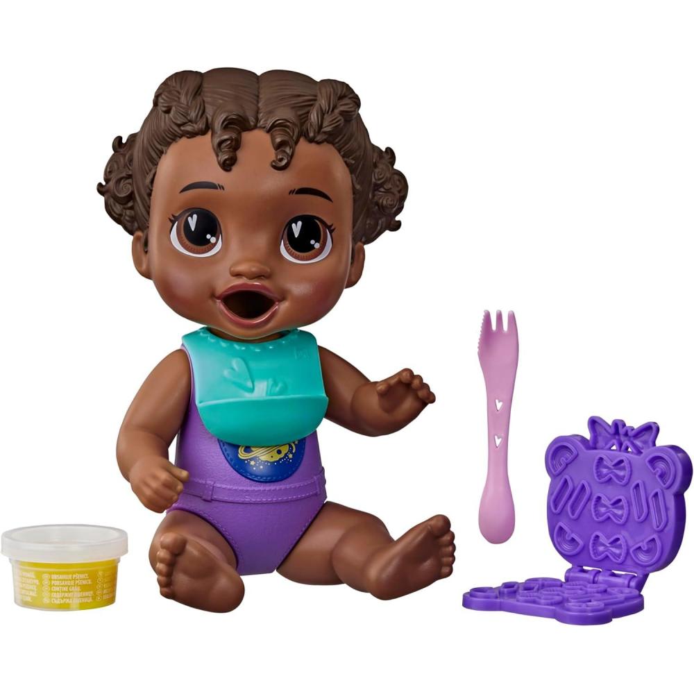 image:imageBaby Alive Dinnertime Creations Black Hair Doll with Play Food Accessories 11 inches Toys for 3 Year Old Girls and Boys