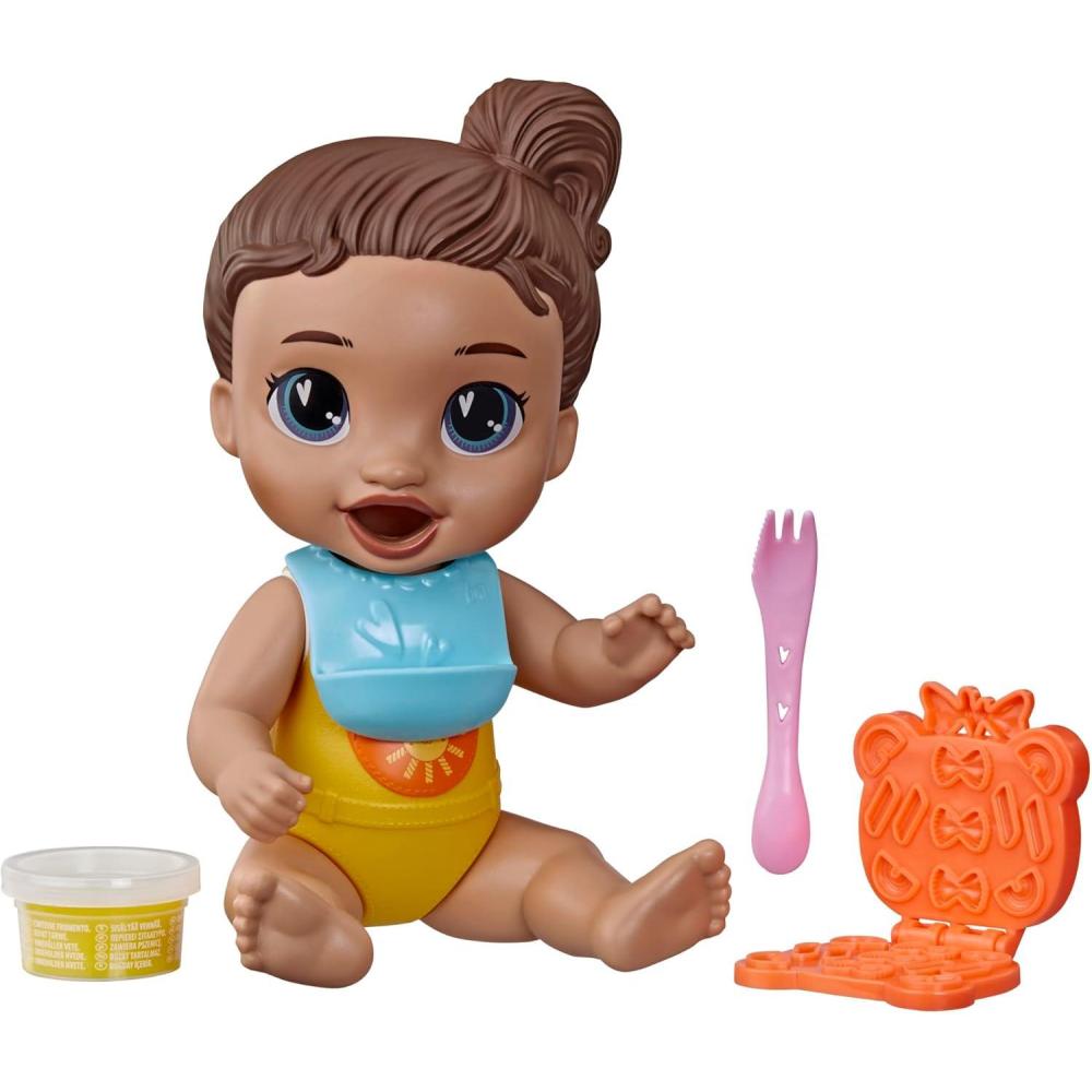 image:imageBaby Alive Dinnertime Creations Brown Hair Doll with Play Food Accessories 11 inches Toys for 3 Year Old Girls and Boys