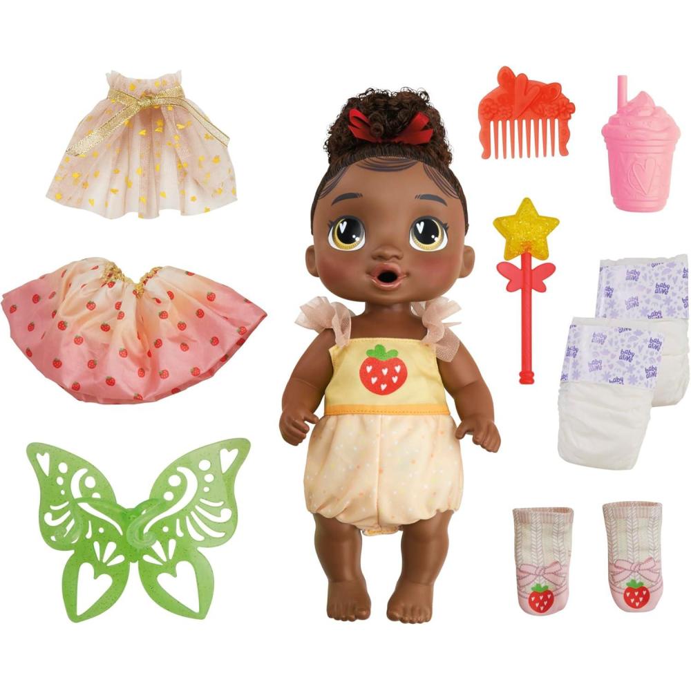 image:imageBaby Alive Fairy Fashions Berry Boo Doll with Clothes Accessories Black Hair 11 Inches Toys for 3 Year Old Girls and Boys amp Up Amazon Exclusive