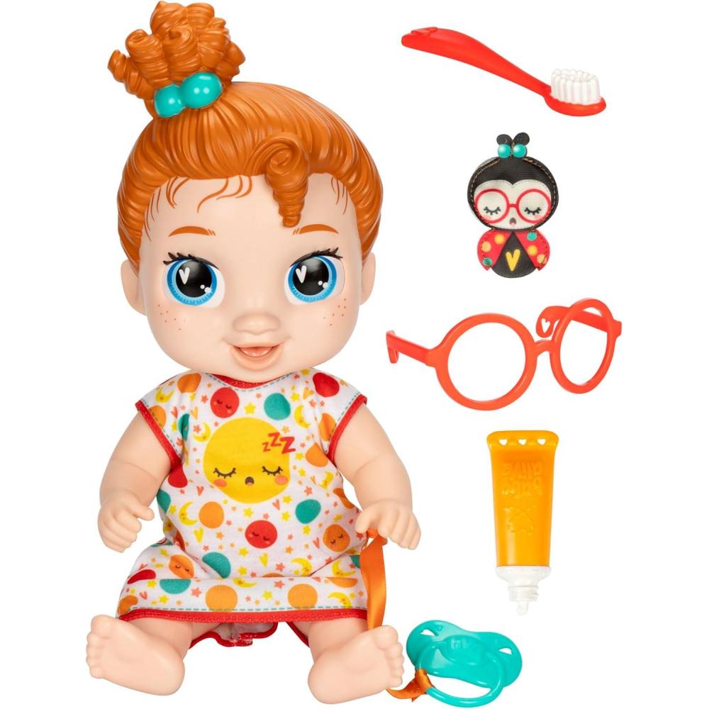image:imageBaby Alive Lil Dreamer Dottie Doodle Sleepy Baby Doll Set Red Hair Fun Sleepover Theme Preschool Toys for Girls amp Boys 3 Years amp Up