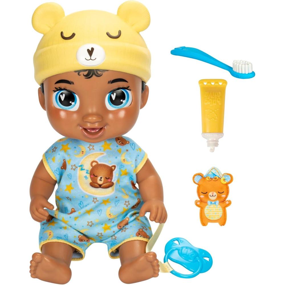 image:imageBaby Alive Lil Dreamer Snoozer Bear Sleepy Boy Baby Doll Set Black Hair Fun Sleepover Theme Preschool Toys for Kids 3 Years amp Up