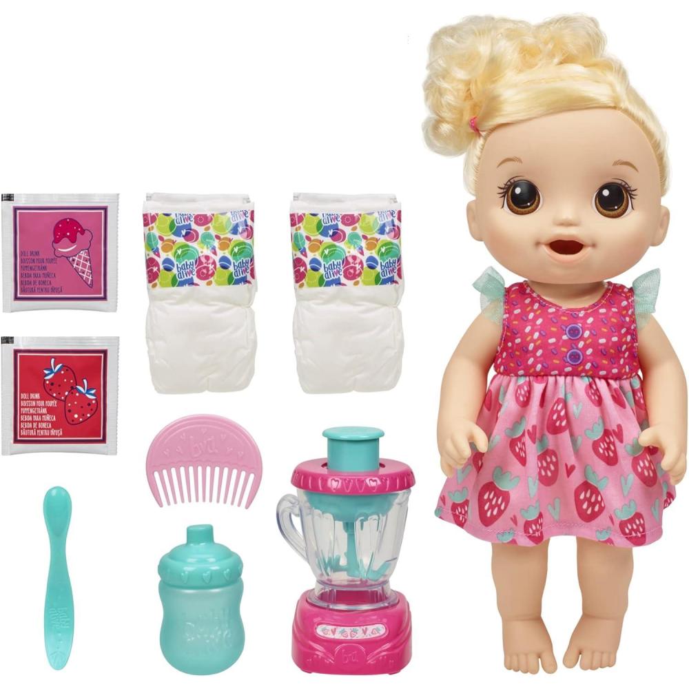 image:imageBaby Alive Magical Mixer Baby Doll Strawberry Shake Doll with Toy Blender Baby Doll Set for Kids 3 and Up Blonde Hair