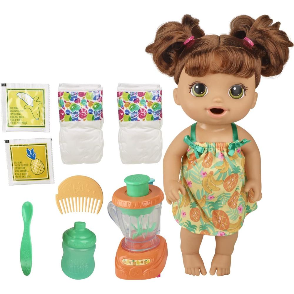 image:imageBaby Alive Magical Mixer Baby Doll Tropical Treat with Blender Accessories Drinks Wets Eats Brown Hair Toy for Kids Ages 3 and Up