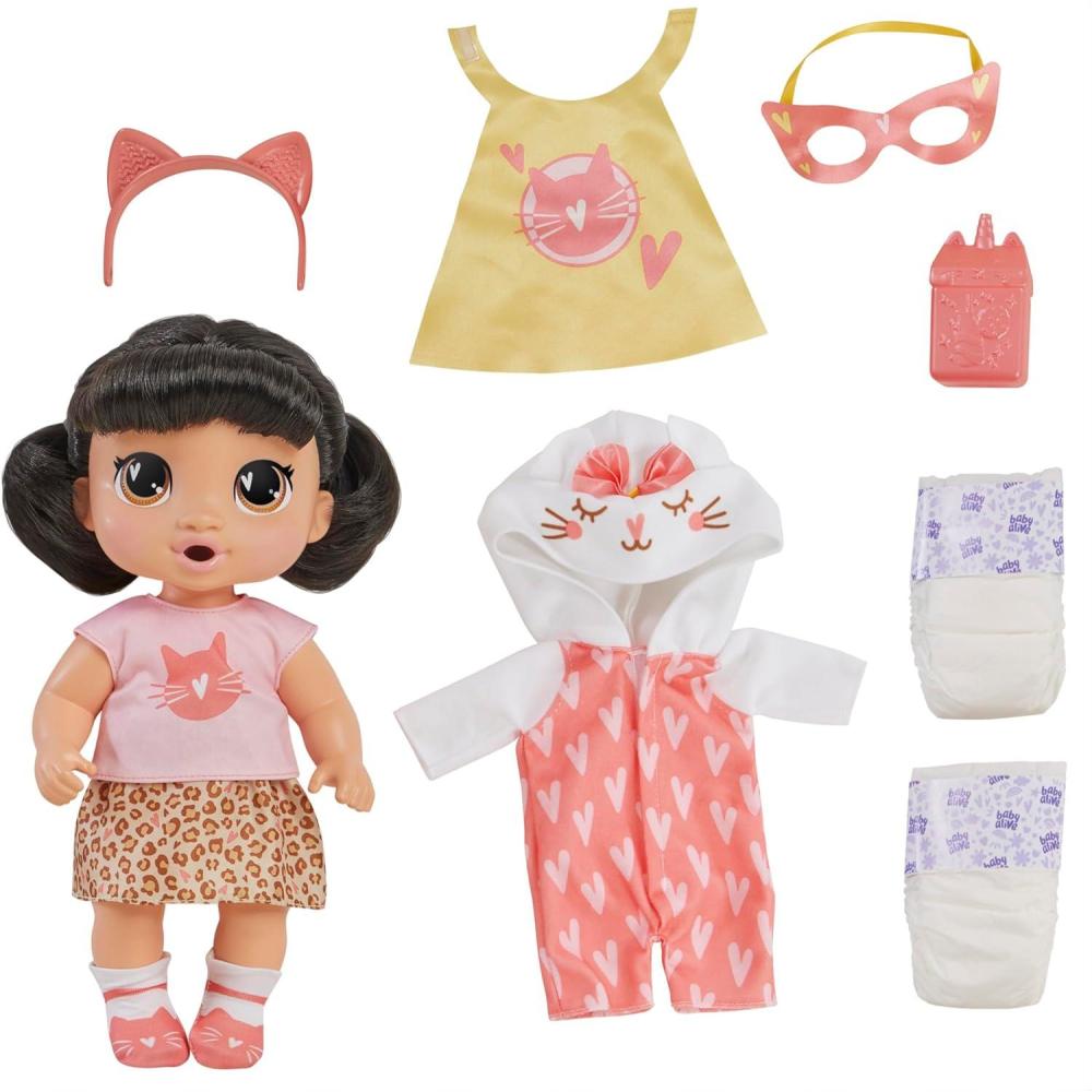 image:imageBaby Alive Super BFF Katie Kat Black Hair Dress Up Baby Doll Playset 11 Inches Toys for 3 Year Old Girls amp Boys amp Up Amazon Exclusive