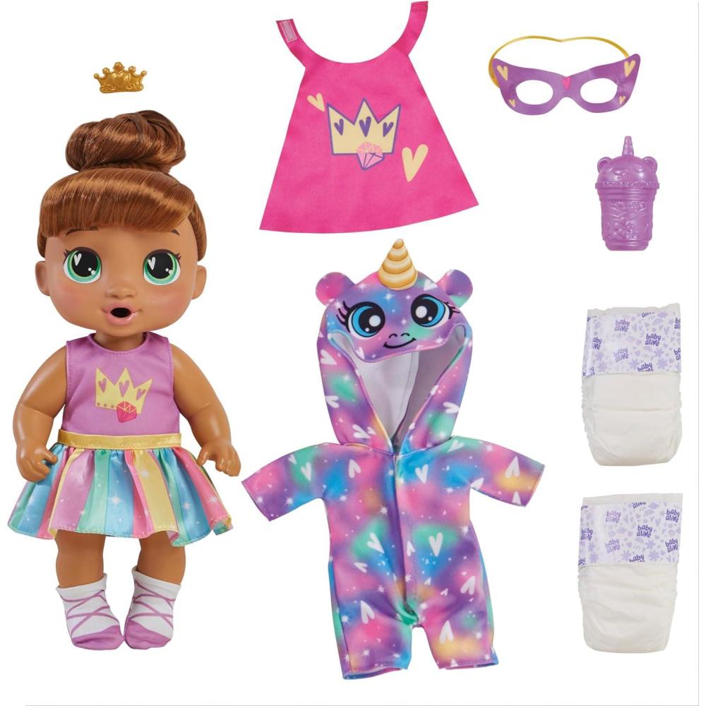 image:imageBaby Alive Super BFF Sophia Sparkle Brown Hair Dress Up Baby Doll Playset 11 Inches Toys for 3 Year Old Girls amp Boys amp Up Amazon Exclusive