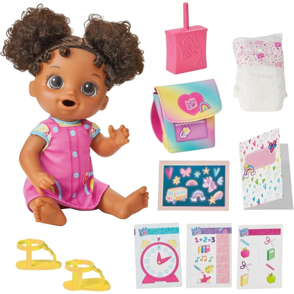 image:imageBaby Alive Time for School Baby Doll Set 12 Inch Back to School Toys for Girls amp Boys Black Hair Preschool Gifts for Kids Ages 3 Amazon Exclusive