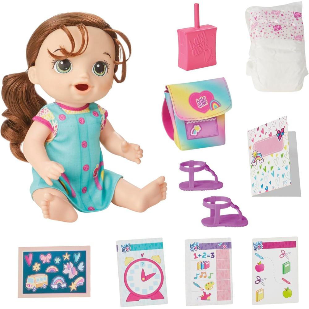 image:imageBaby Alive Time for School Baby Doll Set 12 Inch Back to School Toys for Girls amp Boys Brown Hair Preschool Gifts for Kids Ages 3 Amazon Exclusive