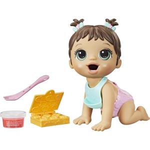Baby Alive Lil Snacks Doll, Eats and Poops, Snack-Themed 8-Inch Baby Doll, Snack Box Mold, Toy for Kids Ages 3 and Up, Brown Hair(Closed Box)