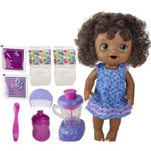 Baby Alive Magical Mixer Baby Doll Blueberry Blast with Blender Accessories, Drinks, Wets, Eats, Black Hair Toy for Kids Ages 3 and Up