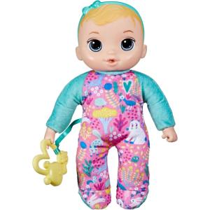 Baby Alive Soft ‘n Cute Doll, Blonde Hair, 11-Inch First Baby Doll Toy, Washable Soft Body, Toddlers Kids 18 Months and Up, Teether Accessory(Platform Box)